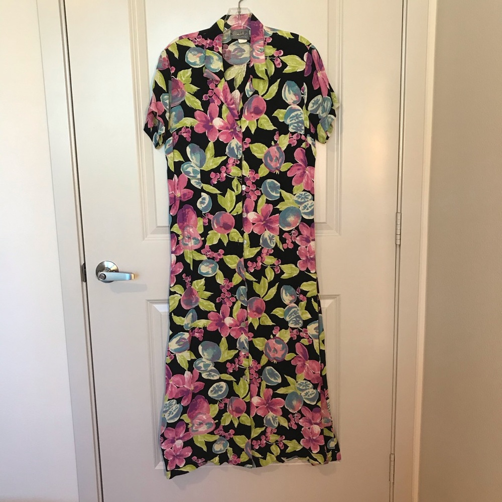 Vintage maxi button up dress